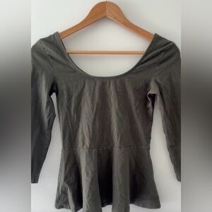 Express Olive Green peplum Blouse